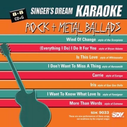 Rock and Metal Ballads - Karaoke Playbacks - SDK 9033 - CD-Front