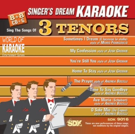 3 Tenors - Karaoke Playbacks - SDK 9016 - CD-Front -